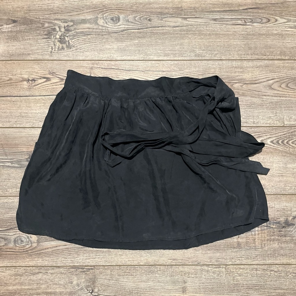 Large black mini silk wrap skirt lady and the sailor - Picture 2 of 3